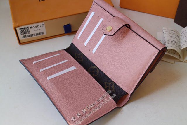 lv錢包 Pallas錢夾 M60140紫紅 lv小牛皮翻蓋女錢包  lvqb1048